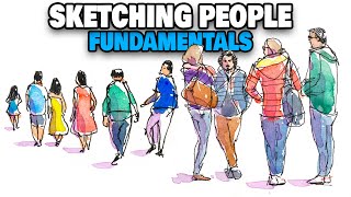 How To Draw PEOPLE For Beginners  Fundamentals Urban Sketching Guide [upl. by Body]