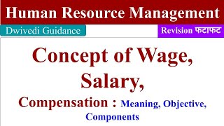 Concept of Wage and Salary Component of Compensation difference between wage and salary HRM [upl. by Ettenej132]