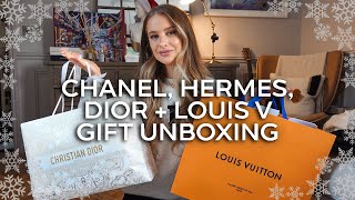 UNWRAPPING BRAND GIFTS NEW CHANEL BAG DIOR  HERMES WISHES  VICTORIA [upl. by Kimmel]