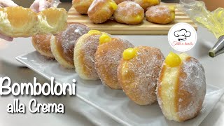 BOMBOLONI ALLA CREMA SOFFICISSIMI leggeri e vuoti dentro 🍋 [upl. by Fabrienne]