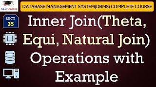 L35 Inner JoinTheta Equi Natural Join Operations with Example  Database Management System [upl. by Halludba]