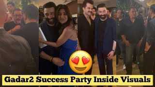 Inside Visual of Gadar2 Success Party😍Salman  Amir  Shahrukh Khan  Sanjay Dutt  Sunny Deol [upl. by Eissehc918]