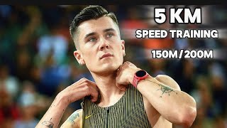 5km speed training sub 20minutes jakob ingebrigtsen training for speed nn running team 2024 [upl. by Eelarac]