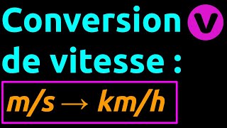 Conversion de vitesse  ms en kmh [upl. by Bittencourt]