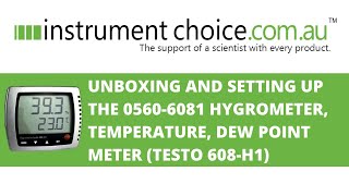 Unboxing and Setting up the 05606081 Hygrometer Temperature Dew Point Meter Testo 608H1 [upl. by Secunda504]