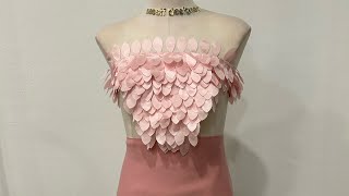 DIY Pink Petal Appliqué Dress  StepbyStep Fashion Tutorial [upl. by Eronaele373]