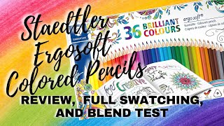 STAEDTLER ERGOSOFT COLORED PENCILS  Review Full Swatching amp Blend Test [upl. by Ynahpit975]