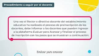 Evaluar para Avanzar proceso Preinscripción e Inscripción docentes [upl. by Jamilla694]