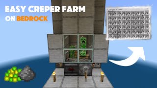 Easy 121 Bedrock Creeper Farm Tutorial in Minecraft Bedrock Edition MCPEXboxPSSwitchPC [upl. by Rosalyn]