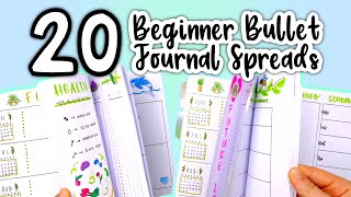 20 Beginner Bullet Journal Spreads  THE ULTIMATE BULLET JOURNAL GUIDE [upl. by Emelyne]