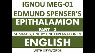 Edmund Spensers Epithalamion Part 23 Line by Line Explanation with Recitation amp Keywords in ENG [upl. by Boardman139]