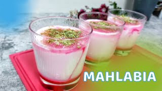 Mahlabia easy recipe  Arabic dessert  malabi pudding  milk pudding recipe [upl. by Ninon]