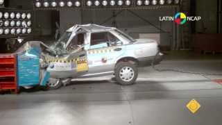 Nissan Tsuru Sentra B13 Crash Test Latin NCAP  NO Airbags [upl. by Nuawed106]