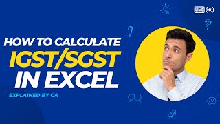 How to Calculate IGSTSGST in Excel SR Training Venture [upl. by Drofub]