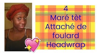 ➞ Turban  4 Maré tèt • Attaché de foulard • Headwrap [upl. by Elgna]