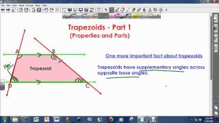 Properties and Parts of Trapezoids [upl. by Kerrill]