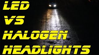 LED vs HID XENON vs HALOGEN  HEADLIGHTS COMPARED [upl. by Idnib]