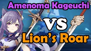 LIONS ROAR VS AMENOMA KAGEUCHI Which is better for Keqing  Genshin Impact [upl. by Annawt]