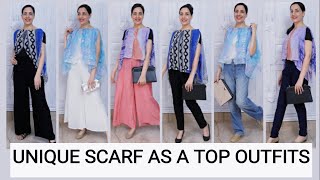 How To Wear A Scarf or Dupatta As A Top  DIY No Sew Tops From Scarf scarfhacks [upl. by Azaria440]