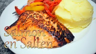 Receta de Salmon al Sarten  Cocinando con Yolanda [upl. by Yelime]