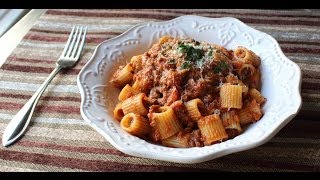 Bolognese Sauce  Marcella HazanInspired Meat Sauce Recipe  Rigatoni Bolognese [upl. by Wurster]