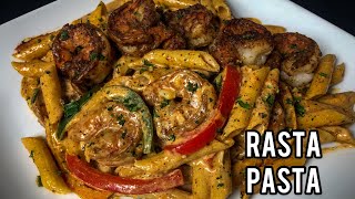 JERK SHRIMP RASTA PASTA RECIPE  HOW TO MAKE PASTA  RASTA PASTA [upl. by Erda]