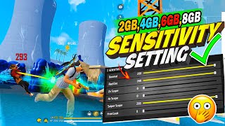 Best Sensitivity Setting For Headshot⚙️ 2GB  3GB  4GB  6GB  8GB  12GB RAM  FREE FIRE [upl. by Lalo]