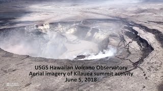 Video showing the partial collapse of Halemaumau USGS [upl. by Chadabe]