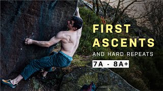 Hard New Boulders • Gritstone Bouldering with Jim Pope 7A  8A [upl. by Nadnarb]