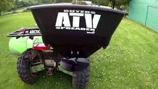 Buyers ATVS100 ATV Broadcast Spreader  Install and Trial [upl. by Willa]