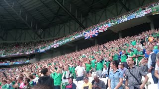 Northern Ireland fans singing quotSweet Carolinequot GAWA  Euro 2016  Lyon [upl. by Emory]