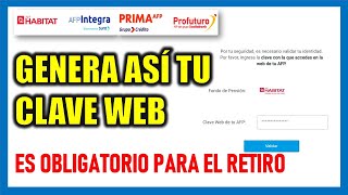 RETIRO DE AFP 2024 CLAVE WEB para el retiro de AFP genera o recupera tu clave web es obligatorio [upl. by Aramenta781]