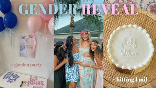 GENDER REVEAL telling my friends garden party amp hitting 1 million [upl. by Vardon]