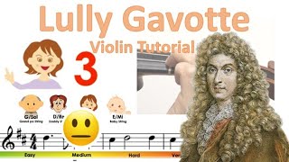 Gavotte by JBLully  Suzuki Violin book 2  sheet music and easy violin tutorial [upl. by Orv]