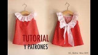 Aprender a coser Vestido para niñas patrones gratis tallas 1 a 7 años [upl. by Nama]