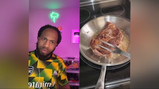 Best way to cook a steak is in a stainless steel pan  Y’all gotta see this 🤔 fypシ [upl. by Odell]