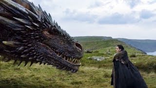 Jon conoce a Drogon  Juego de Tronos 7x05 Español HD [upl. by Akelam]