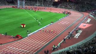 Mens 100m final  London 2012 Olympics  Usain Bolt  963 seconds [upl. by Tarabar301]