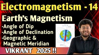 EARTHS MAGNETISM  Angle of Dip Declination amp Important Concepts  ELECTROMAGNETISM 14 [upl. by Filler886]