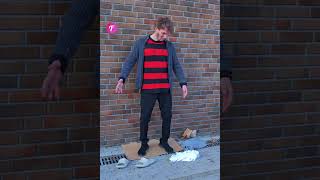 Homeless Man Gets Lucky Fortune Falls on His Head shorts [upl. by Sulecram]