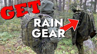 How to wear💦RAIN GEAR💦with💥LOAD BEARING EQUIPMENT💥LBE and a BACKPACK [upl. by Sonafets]