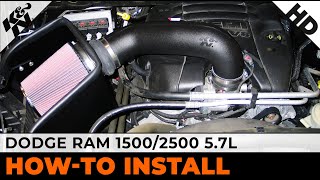 Dodge Ram 15002500 57L Pickup 631561 Air Intake Installation [upl. by Ellives]