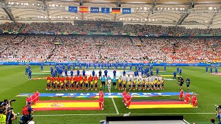 🇩🇪🇪🇦 Nationalhymne Deutschland amp Spanien I EURO 2024 Germany I Viertelfinale Stuttgart [upl. by Yatnahc448]