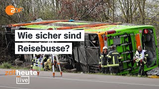 Schwerer FlixbusUnfall auf der A9 bei Leipzig  Unfallforscher Brockmann bei ZDFheute live [upl. by Cullin]