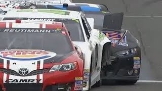 NASCAR Harraka Kennedy Crash Leaving Pit Road  Sonoma 2013 [upl. by Erminna186]