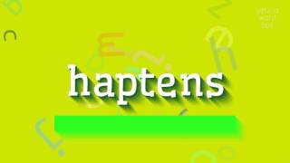 HAPTENS  HOW TO PRONOUNCE HAPTENS haptens [upl. by Ahsinned]