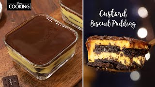 Custard Biscuit Pudding Recipe  Chocolate Pudding  Dessert l Easy Pudding Recipe HomeCookingShow [upl. by Nivlam]