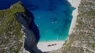 Zakynthos Shipwreck Beach  Navagio Beach aka Smugglers Cove  Drone Footage  License 4k [upl. by Allbee]