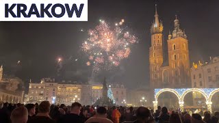 New Years Eve KRAKOW  4K  Last 15 mins 2022  First 30 mins 2023  Walk around the party scene [upl. by Lavro]