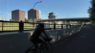 Downtown Akron Approach via Towpath 71924 [upl. by Napoleon]